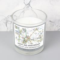 Personalised Present Day Map Compass Scented Jar Candle Extra Image 1 Preview